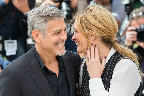 Cannes Francia Mayo George Clooney Julia Roberts Asisten Photocall Monstruo — Foto de Stock