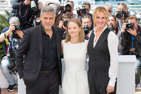 Cannes France Μαΐου George Clooney Julia Roberts Jodie Foster Παρευρίσκονται — Φωτογραφία Αρχείου