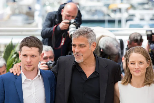 Cannes Francja Maj Jack Connell George Clooney Jodie Foster Wziąć — Zdjęcie stockowe