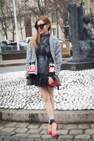 Tiffany Arrives Miu Miu Show Place Iena Paris Fashion Week — стоковое фото