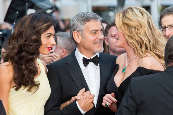 Cannes Frankreich Mai Amal Clooney George Clooney Julia Roberts Besuchen — Stockfoto