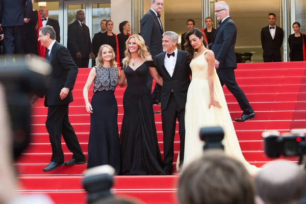 Cannes Francia Mayo Jodie Foster Julia Roberts George Clooney Amal — Foto de Stock