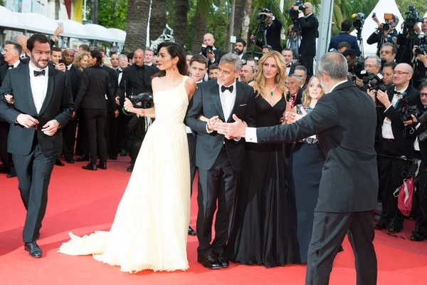 Cannes Francja Maj Jodie Foster Julia Roberts George Clooney Amal — Zdjęcie stockowe