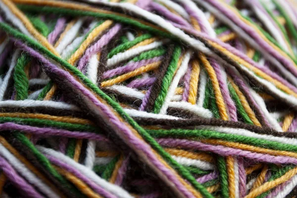 The multicolored yarn used for knitting clothes — Stock Photo, Image