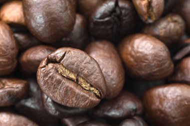 kavrulmuş kahverengi kahve çekirdekleri