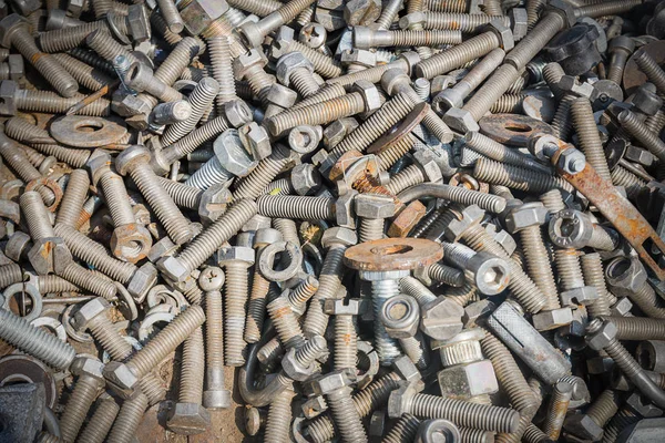 Different old bolts,screw and nuts — Stock Photo, Image