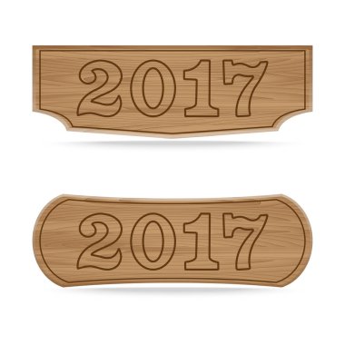 Ahşap işaret panoları kavramı 2017 yeni yıl 