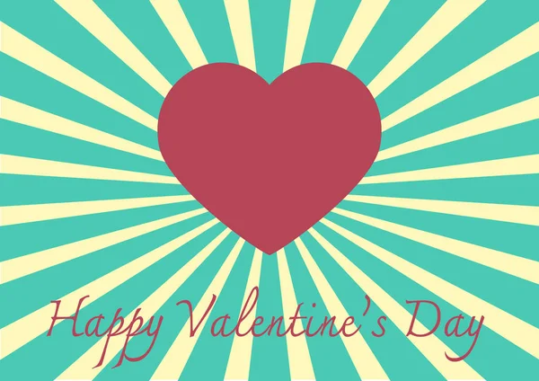 Herzform auf einem Sonnenstrahl Illustration mit Valentinstag conce — Stockvektor