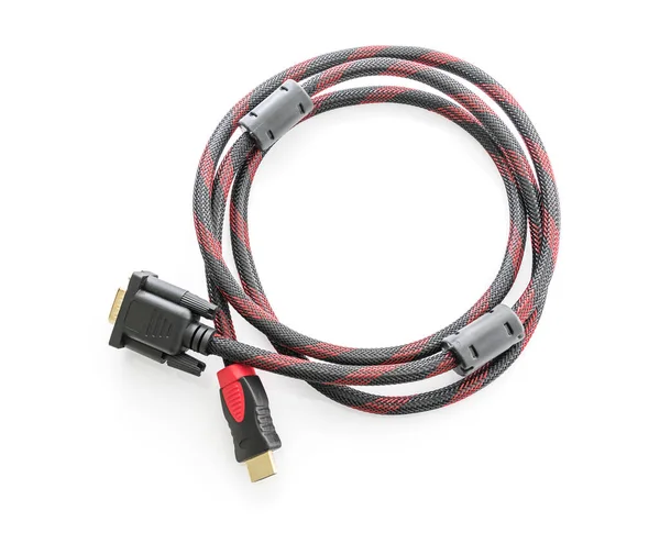 HDMI cable and VGA cable connector on white — Stock Photo, Image