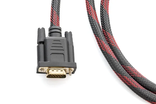 Hdmi und vga Kabelstecker auf weiß — Stockfoto