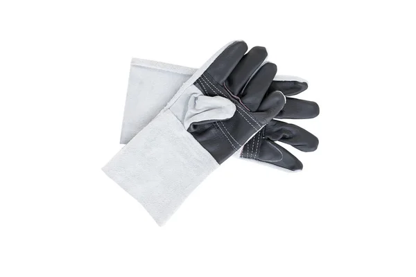 Lederen handschoenen op wit — Stockfoto