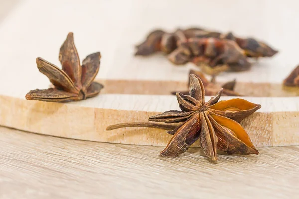 Close up Star anise seed on wood — Stock Photo, Image