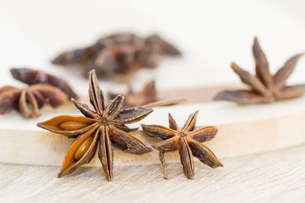 Close up Star anise seed on wood — Stock Photo, Image