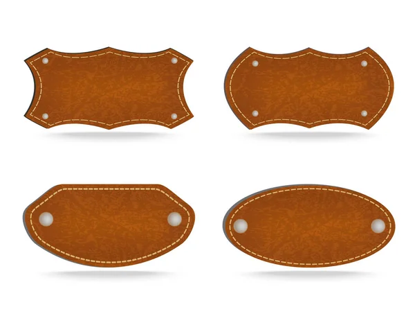 Formes de l'étiquette en cuir — Image vectorielle