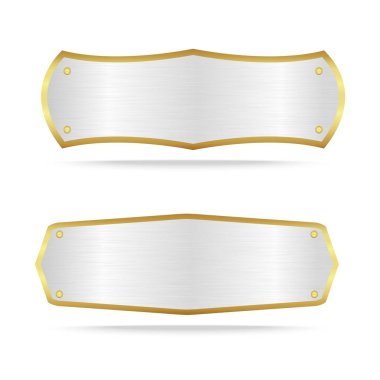 Vida ile gümüş metal etiket