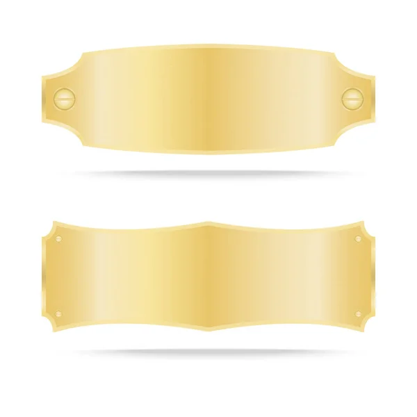Etichetta in metallo oro vettoriale o targa in oro metallico — Vettoriale Stock