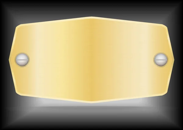 Vektor metallisch Gold Namensschild oder Gold Etikett Metall — Stockvektor