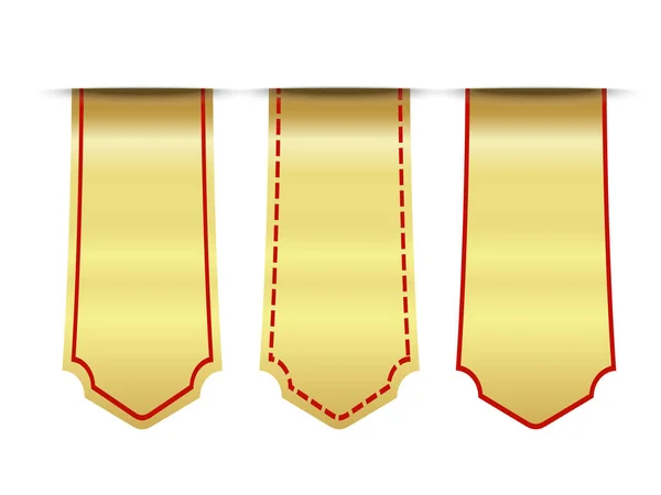 Sada prázdné prémiová zlatá stuha — Stockový vektor