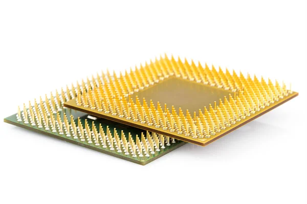 Центральный процессор или компьютерный чип — стоковое фото