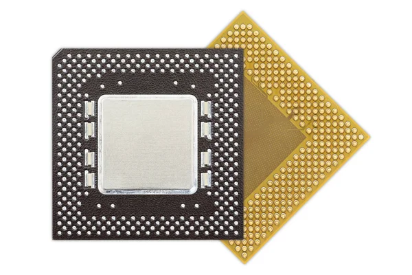 Центральный процессор или компьютерный чип — стоковое фото
