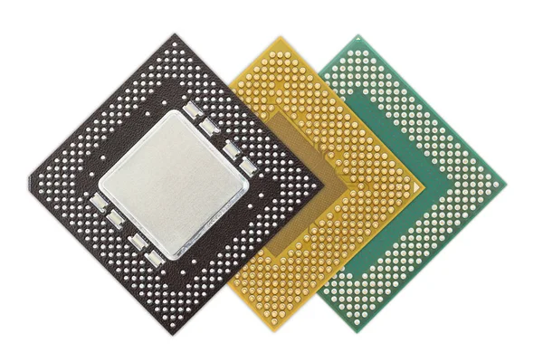 Unidade de processamento central ou chip de computador — Fotografia de Stock