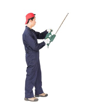 Bahçıvan tutmak çim biçme makinesi beyaz