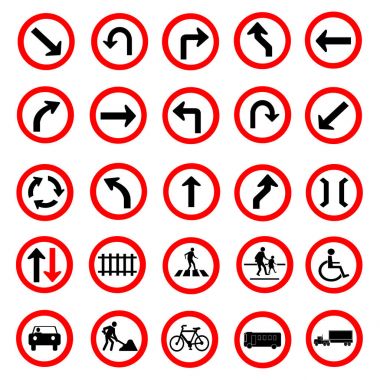 Rating kırmızı yol işareti koleksiyonu