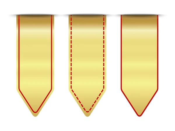Blank premium  ribbon gold set — Stock Photo, Image