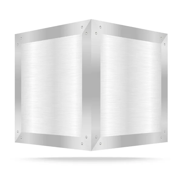 Srebrne metalowe pudełko, biały — Zdjęcie stockowe
