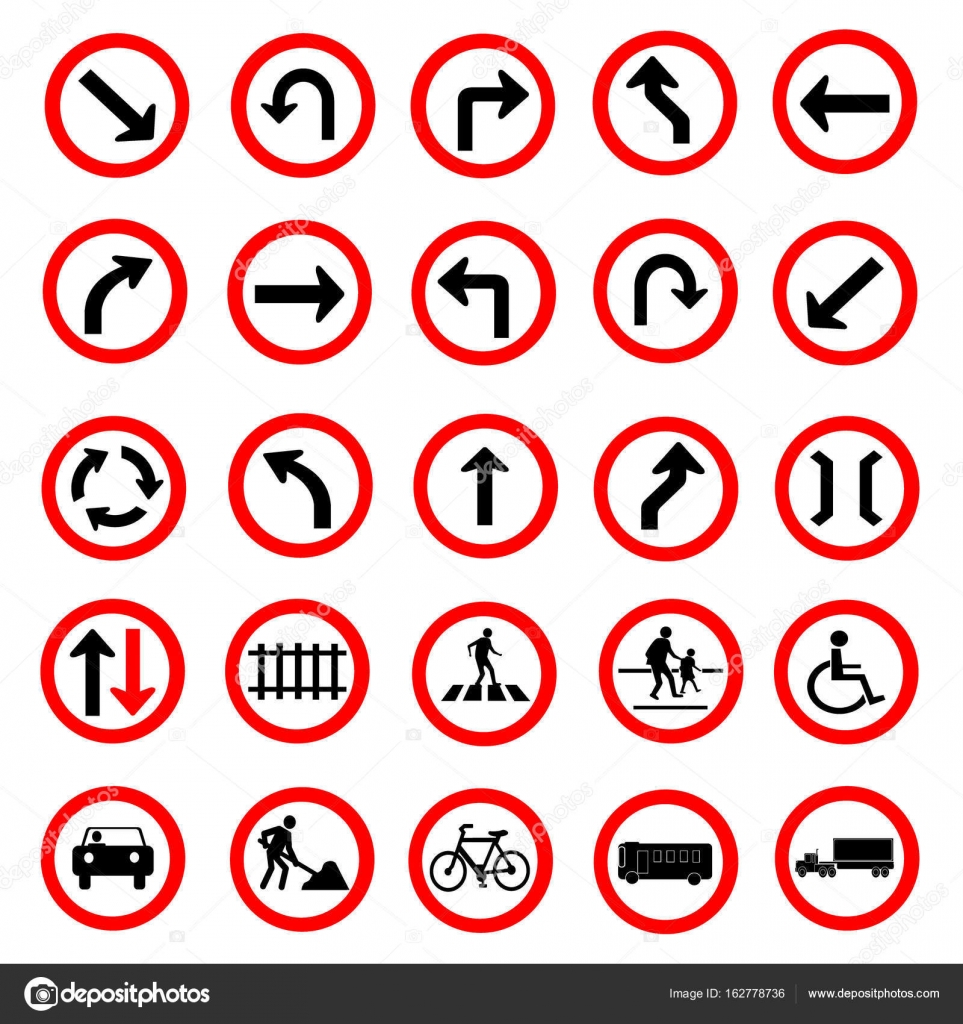 Traffic red road sign collection Stock Vector Image by ©stoonn 162778736
