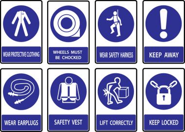 Mandatory  sign used in industrial applications. clipart