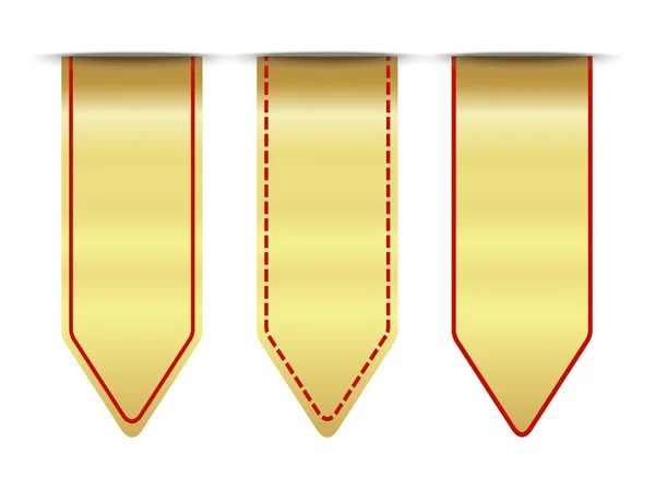Sada prázdné prémiová zlatá stuha — Stockový vektor
