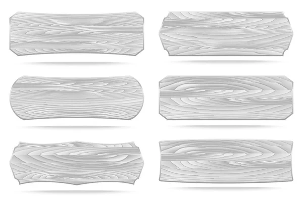 Formas letreros de madera blanca — Archivo Imágenes Vectoriales