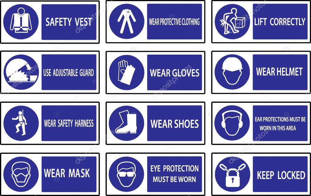 Mandatory  sign used in industrial applications.