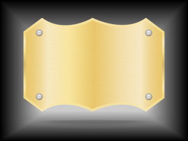 Vektör Metalik altın isim levhası ya da altın etiket metal