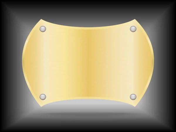 Placa metálica do nome do ouro do vetor ou metal da etiqueta do ouro — Fotografia de Stock