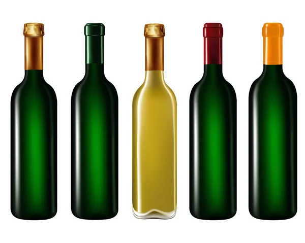 Wine bottles in row — Stock Photo, Image