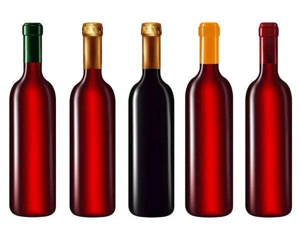 Wine bottles in row — Stock Photo, Image