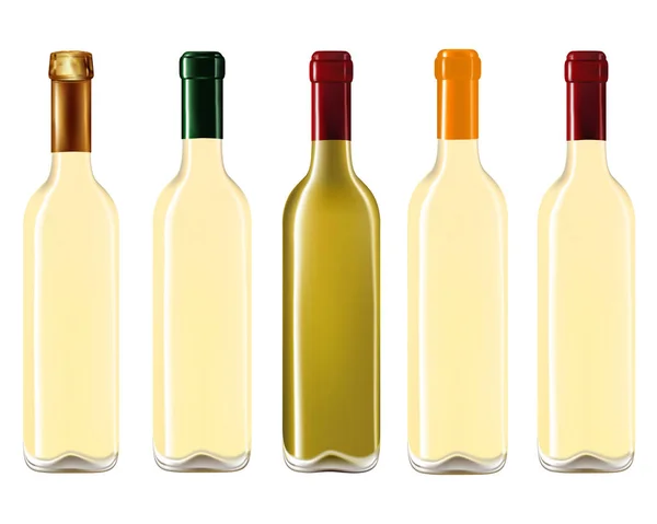 Bottiglie di vino in fila — Foto Stock