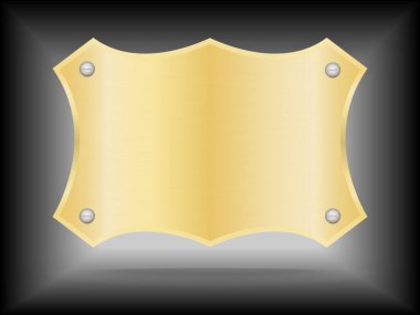 Vektör Metalik altın isim levhası ya da altın etiket metal