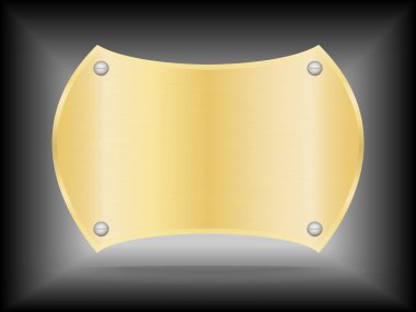 Vektör Metalik altın isim levhası ya da altın etiket metal