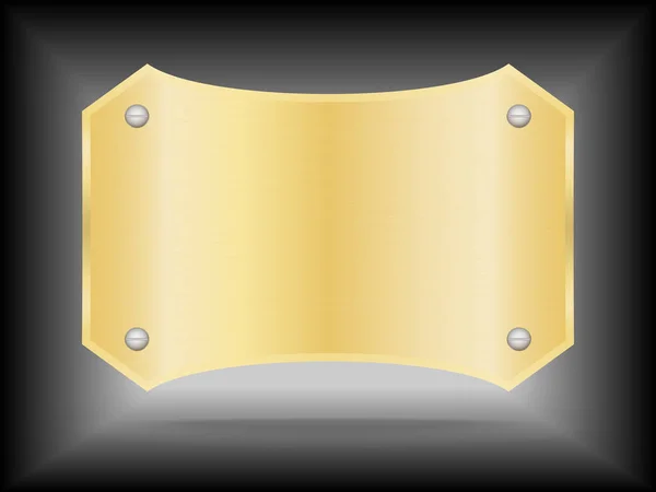 벡터 금속 골드 이름 플레이트 또는 골드 라벨 금속 — 스톡 벡터