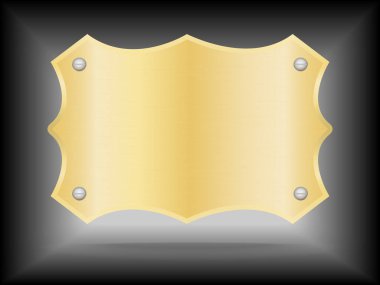 Vektör Metalik altın isim levhası ya da altın etiket metal