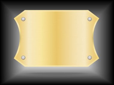 Vektör Metalik altın isim levhası ya da altın etiket metal