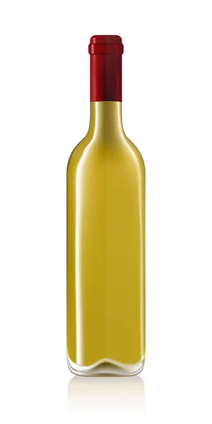 Vino Botella sobre blanco — Vector de stock