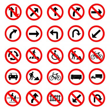 Rating kırmızı yol işareti koleksiyonu