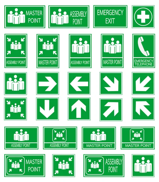 Green safety sign — ストックベクタ