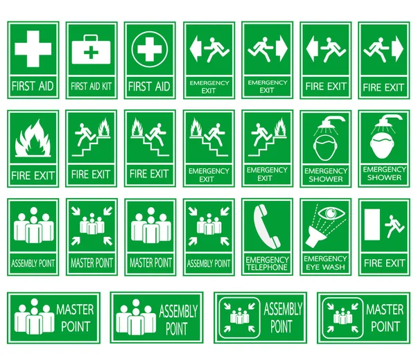 Green safety sign — ストックベクタ