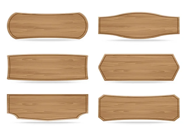 Tablice, szyldy drewniane kształty wektor — Wektor stockowy
