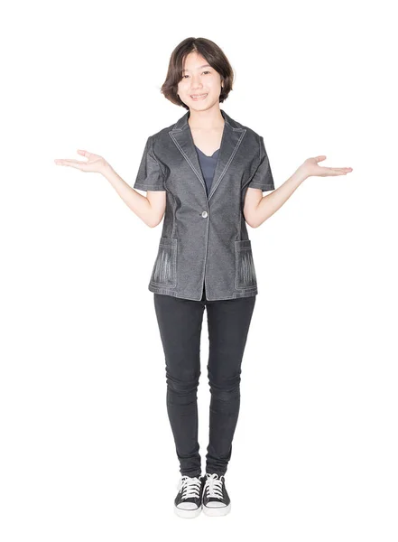 Close up young woman short hair with shirt — Stock Photo, Image